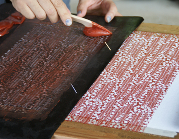 Dyeing both sides of the fabric ”Fabric-dyeing artist, Nobuo Matsubara